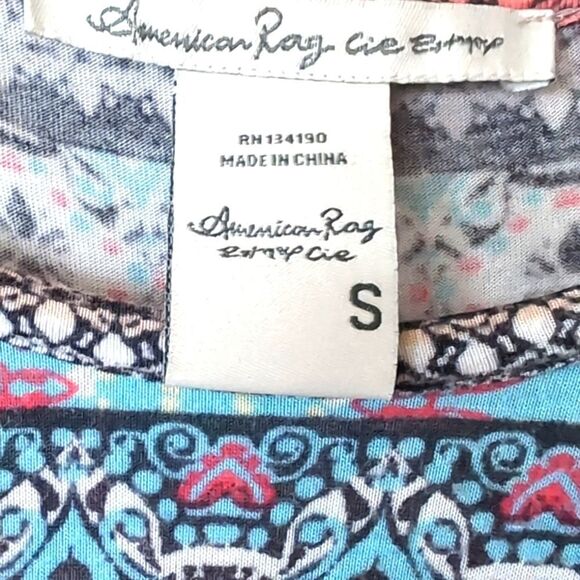 American rag Multicolored Mix Pattern-Midi front /Maxi back Dress - Picture 3 of 8